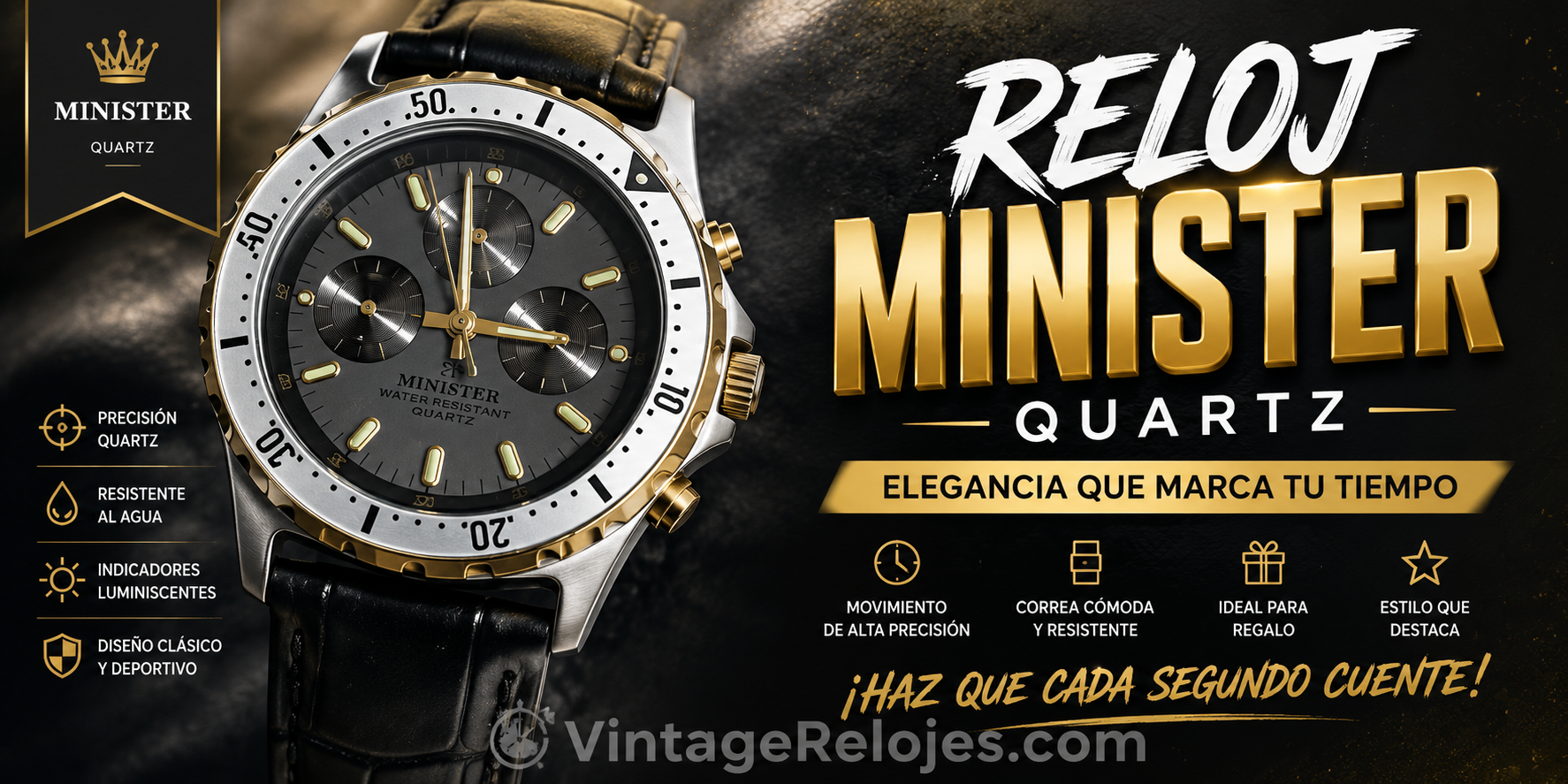Reloj Minister Micro Gold Vintage