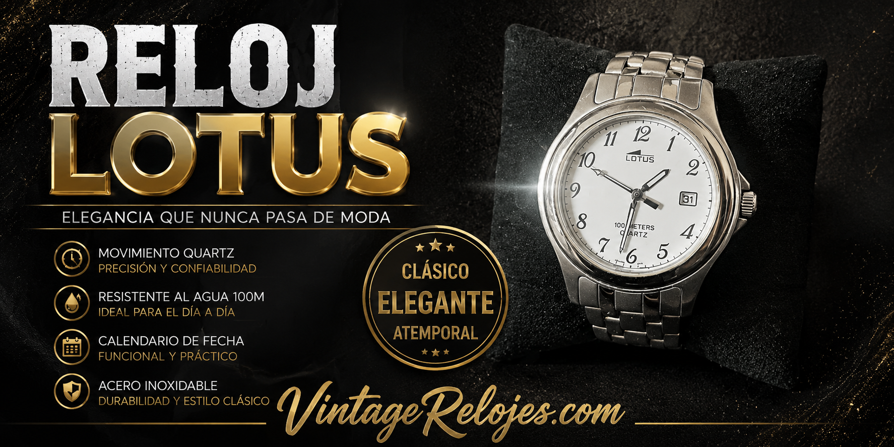 Reloj Lotus 15150 para Hombre Acero Inoxidable – Elegancia y Precisión